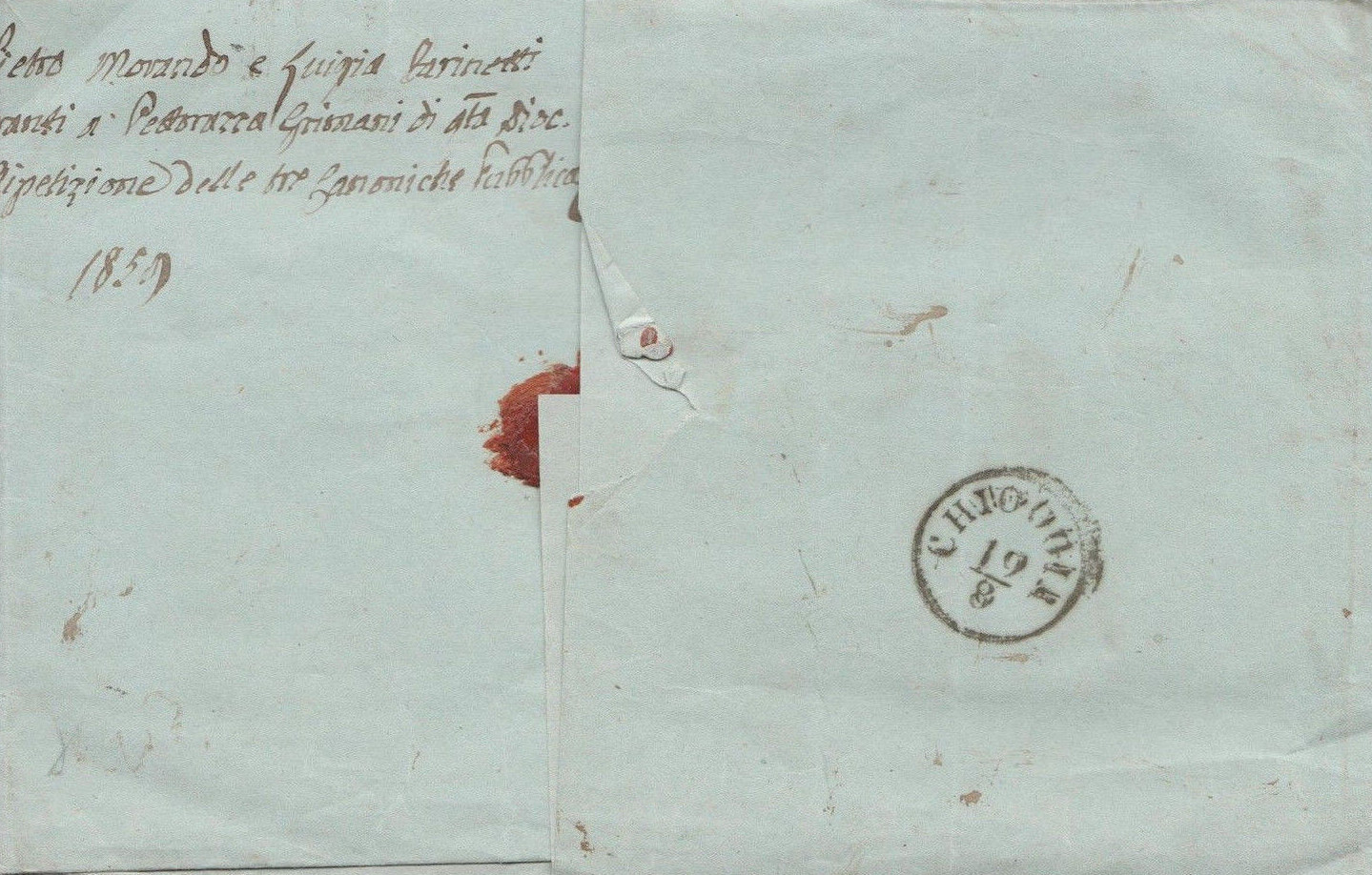 LOMBARDY-VENETO Italy OFFICIAL Cover INTAGLIO SEAL 1859 CARVARZERE Letter MS1959 - Image 5