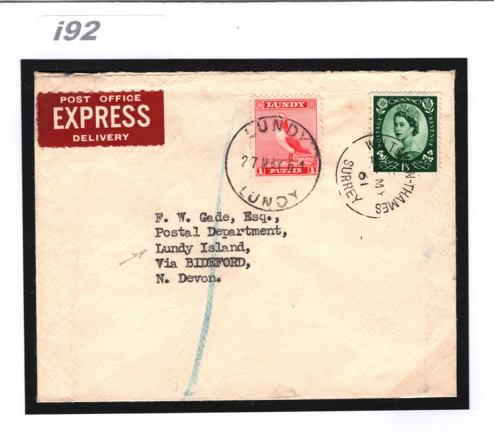 LUNDY LOCALS GB Cover 1961 Surrey Wilton *F.W.GADE* Devon Bideford Express i92 - Image 5