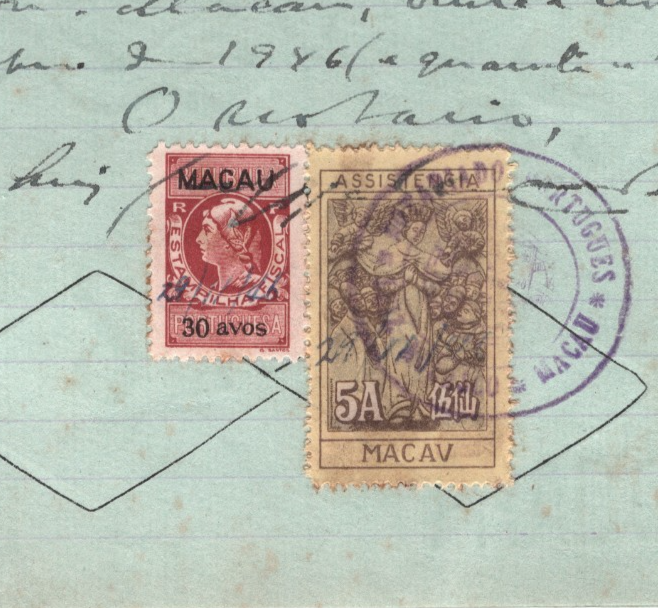 MACAU 5a POSTAL FISCAL Telephone Document 1946 Revenue 30a (+40c) PORTUGAL MA197 - Image 3