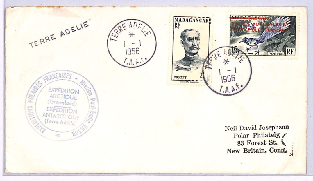MADAGASCAR France Cols TAAF Early *MIXED FRANKING* Cover 1956 ANTARCTIC WZ279 - Image 3