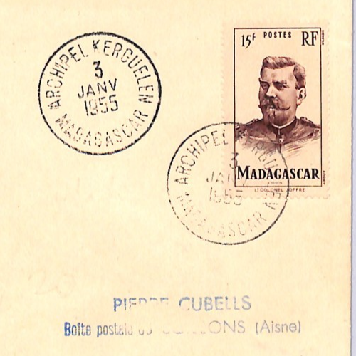 MADAGASCAR Used TAAF France Cols PENGUIN *Kerguelen* Cover 1955 ANTARCTIC WZ281 - Image 4