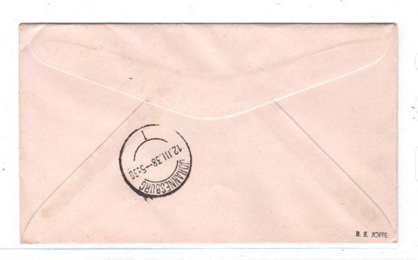 MALAYA *PERAK* Air Mail 1938 Cover FIRST FLIGHT All-Up JO'BURG {Joffe}KT100 - Image 4