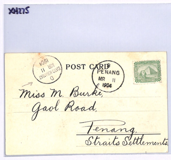 MALAYA Straits *DATO KRAMAT* 1904 CDS Arrival EGYPT PYRAMIDS Postcard XH275 - Image 9