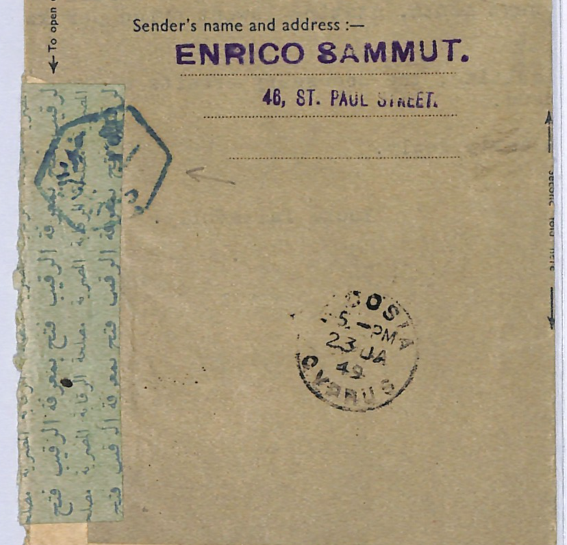 MALTA Air Letter CYPRUS Nicosia via EGYPT CENSOR 1949{samwells-covers}WM186 - Image 5