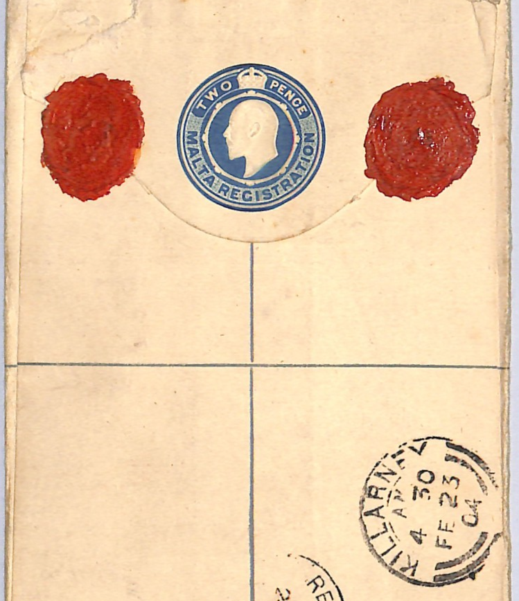 MALTA Cover *Mixed Reigns* Registered Ireland Killarney 1904{samwells}WM163 - Image 3