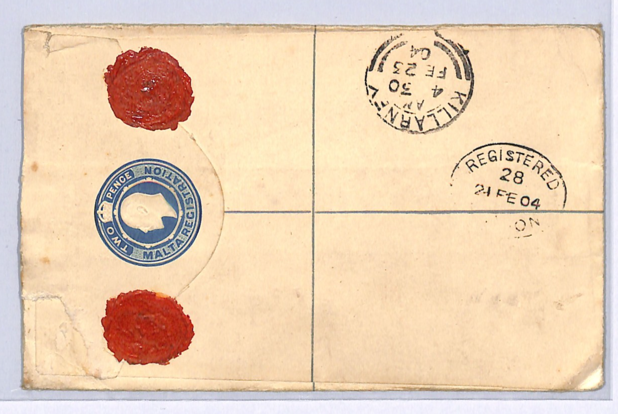 MALTA Cover *Mixed Reigns* Registered Ireland Killarney 1904{samwells}WM163 - Image 4