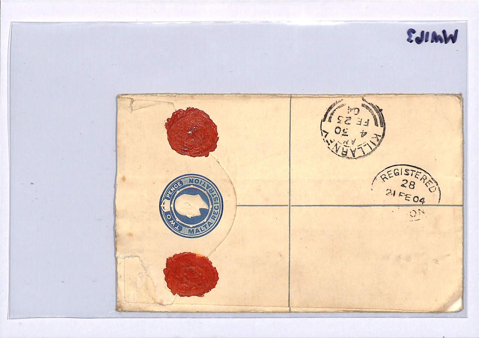 MALTA Cover *Mixed Reigns* Registered Ireland Killarney 1904{samwells}WM163 - Image 6