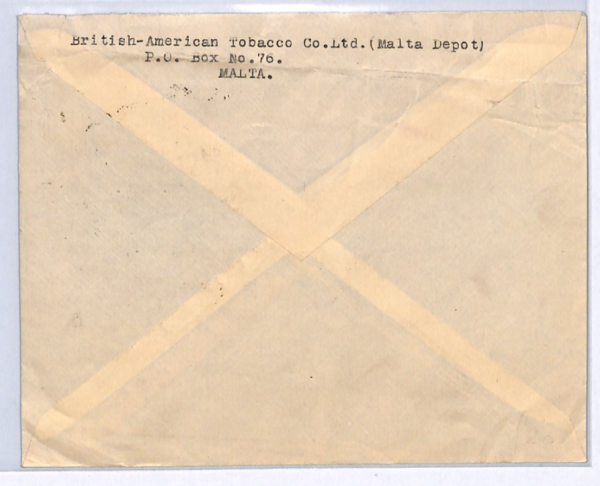 MALTA KGVI Cover *GOVT LOTTERY TICKET* Label 1948 Air Richmond VA TOBACCO XK100 - Image 4