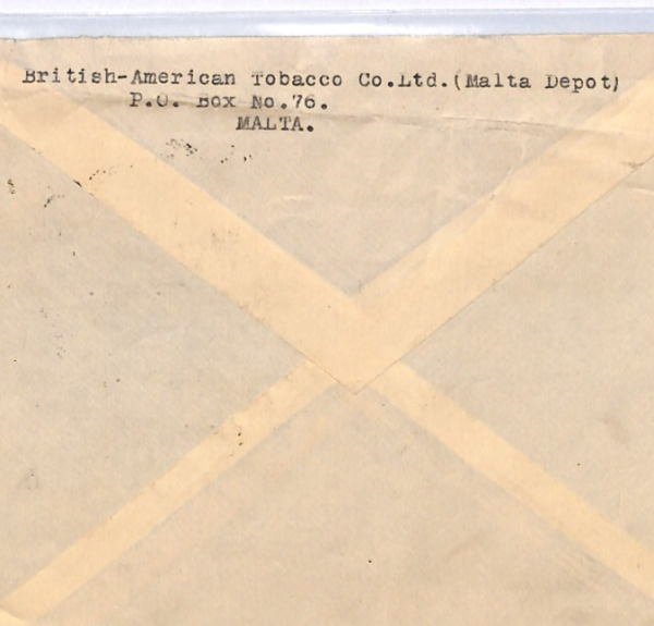 MALTA KGVI Cover *GOVT LOTTERY TICKET* Label 1948 Air Richmond VA TOBACCO XK100 - Image 6