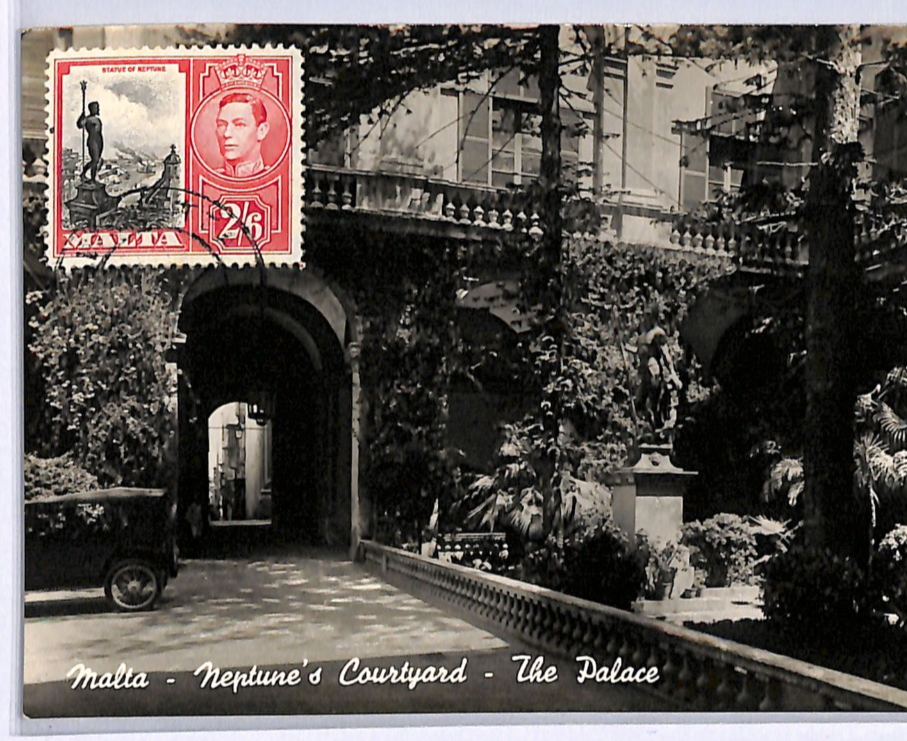 MALTA Postcard 2s/6d High Value View-Side Use PALACE Real Photo {samwells}WM183