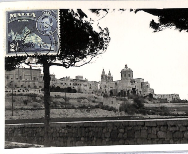 MALTA Postcard MDINA View-Side KGVI 2s Franking MAXI-CARD {samwells-covers}XK74