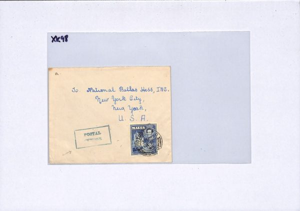 MALTA WW2 Cover *GOZO* 1944 CDS KGVI 3d Rate POSTAL CENSOR Framed New York XK98 - Image 5