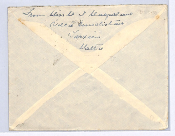 MALTA WW2 Cover Valletta RAF/ROYAL NAVY Label GB Devon Yelverton{samwells}XK99 - Image 3