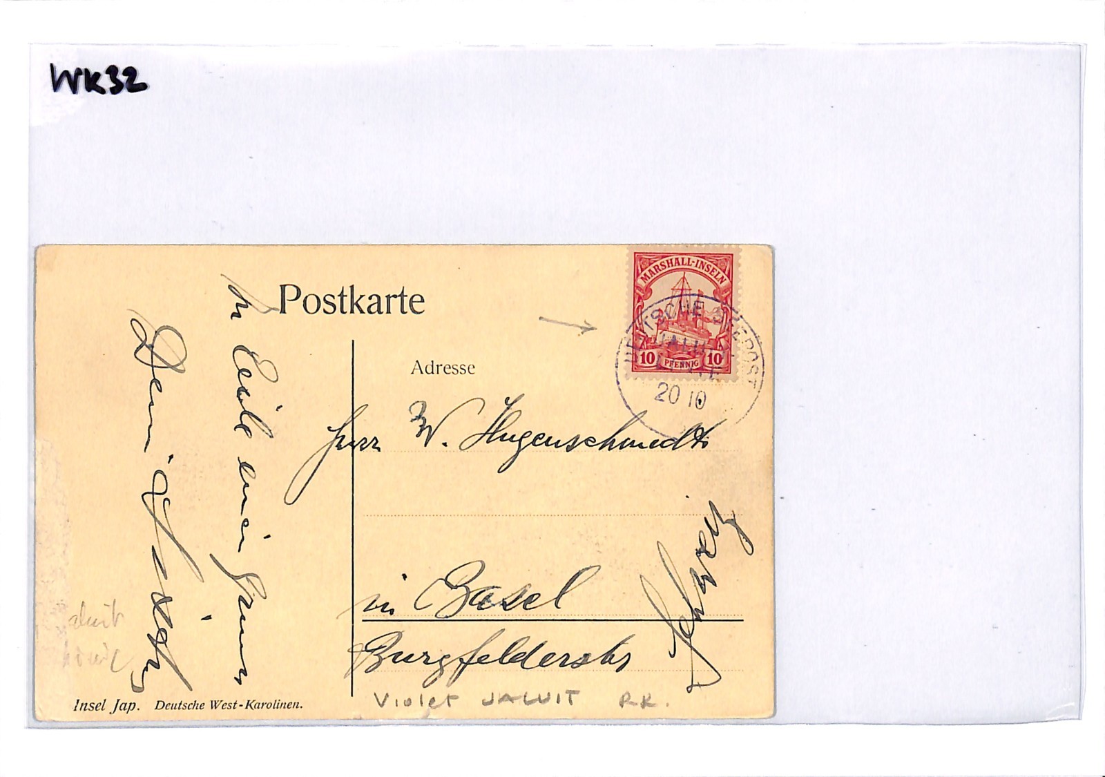 MARSHALL ISLANDS Rare VIOLET *JALUIT* CDS Postcard INSELN JAP' Germany Cols WK32 - Image 6