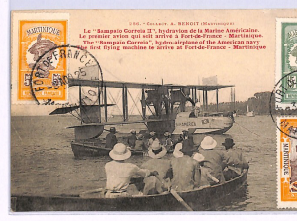 MARTINIQUE Postcard 1925 PPC Hydravion SEA-PLANE *USA NAVY FLIGHT* Arrival XH90 - Image 4