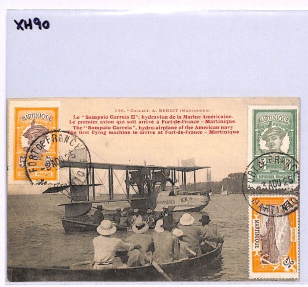 MARTINIQUE Postcard 1925 PPC Hydravion SEA-PLANE *USA NAVY FLIGHT* Arrival XH90 - Image 8