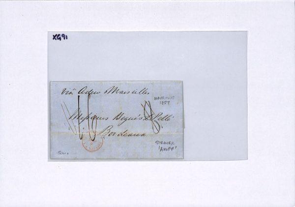 MAURITIUS Cover EL Port Louis 1857 STEAMER AZOFF France Bordeaux{samwells}XG91 - Image 6