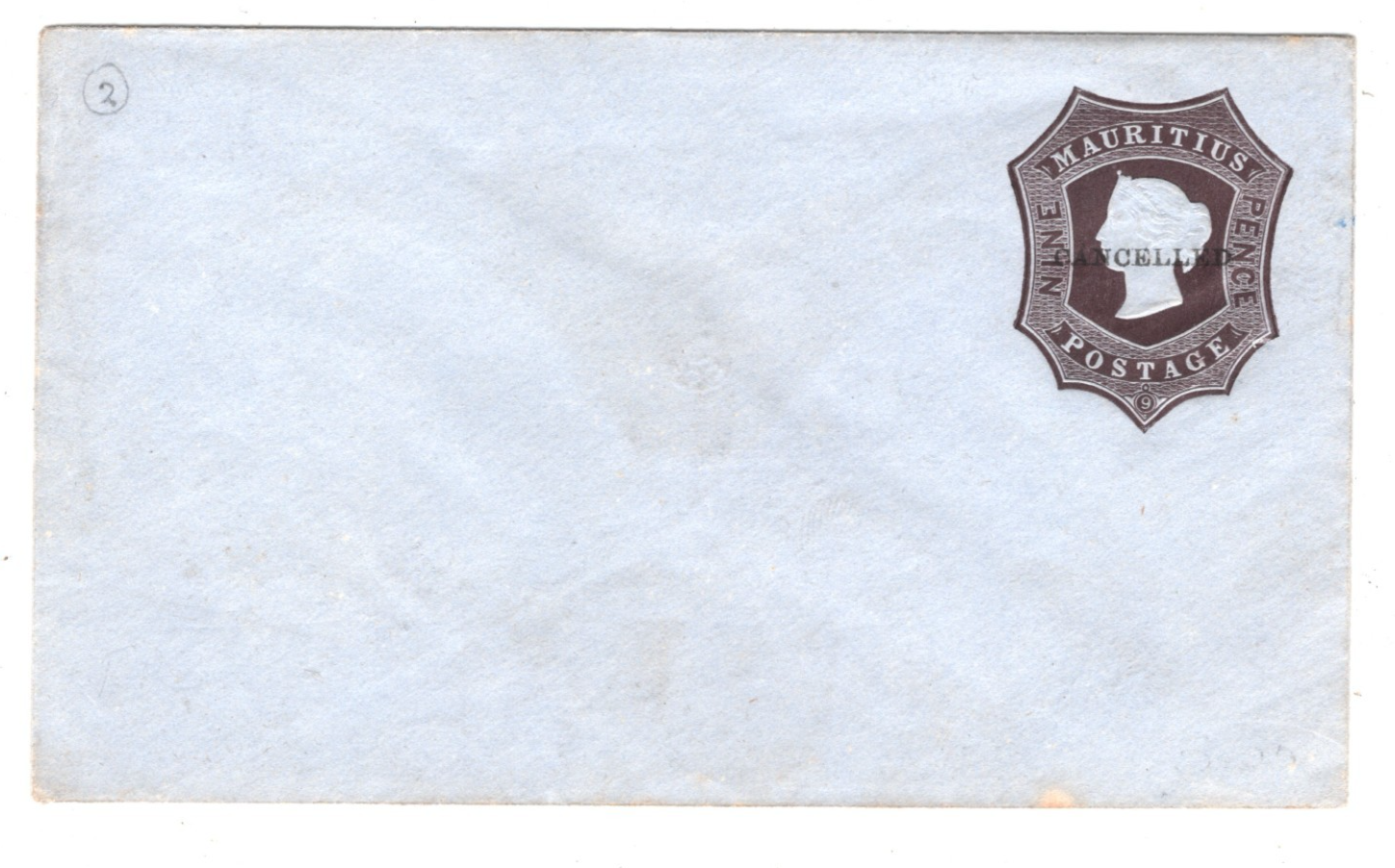 MAURITIUS QV Unused SPECIMEN Postal Stationery 9d Die *CANCELLED* Envelope KA286 - Image 3