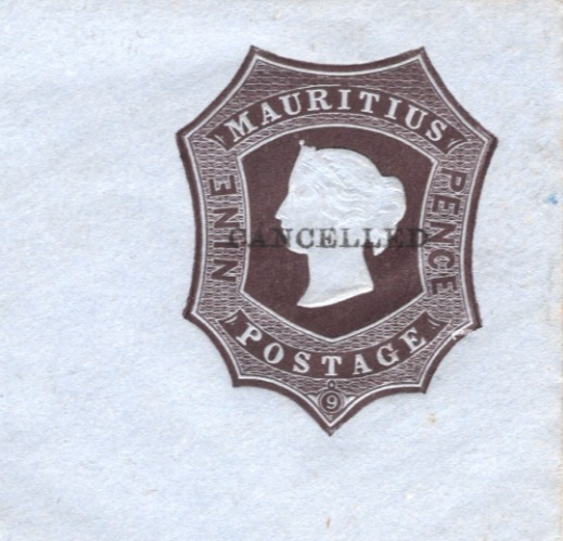 MAURITIUS QV Unused SPECIMEN Postal Stationery 9d Die *CANCELLED* Envelope KA286