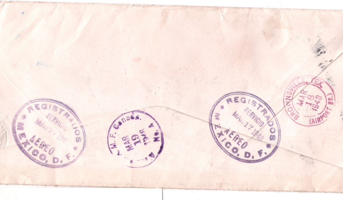 MEXICO Cover EXTRA URGENTE Label *BOLIVIA WAR CONFERENCE* Reg 1948 Canada WT45 - Image 6