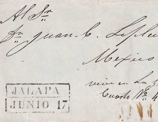 MEXICO Historic Letter 1848 AMERICAN WAR Aftermath *JALAPA* Cover (US Army) WX57