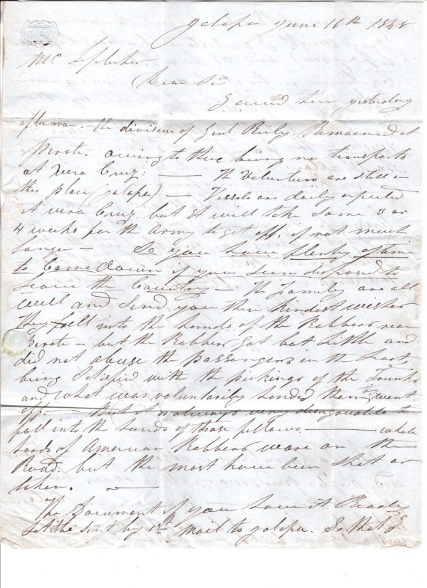 MEXICO Historic Letter 1848 AMERICAN WAR Aftermath *JALAPA* Cover (US Army) WX57 - Image 8