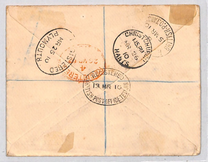 MOROCCO AGENCIES (GB) Overprint KEVII Cover *TETUAN* Registered 1910 Hants YB58 - Image 3