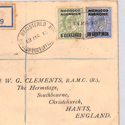 MOROCCO AGENCIES (GB) Overprint KEVII Cover *TETUAN* Registered 1910 Hants YB58 - Image 6