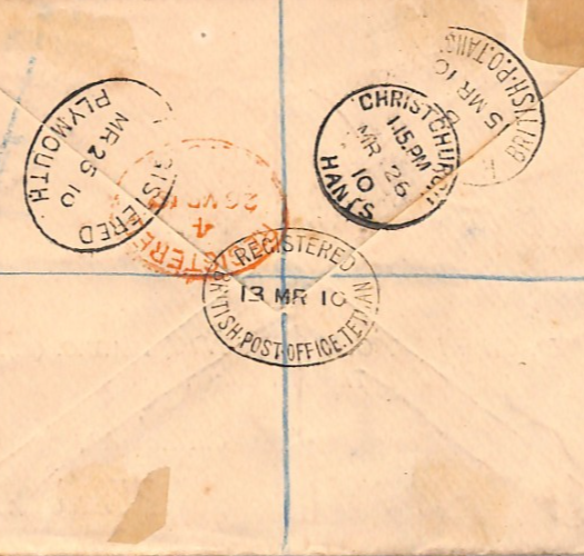 MOROCCO AGENCIES (GB) Overprint KEVII Cover *TETUAN* Registered 1910 Hants YB58 - Image 8