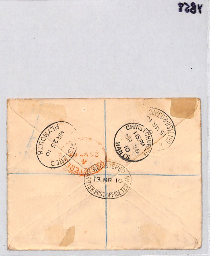 MOROCCO AGENCIES (GB) Overprint KEVII Cover *TETUAN* Registered 1910 Hants YB58 - Image 10