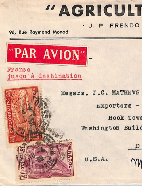 MOROCCO AGRICULTURE ADVERT Cover PULVERISING MACHINE France Cols 1939 USA YF289 - Image 5