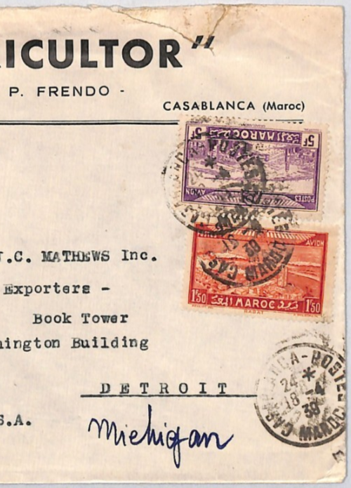 MOROCCO AGRICULTURE ADVERT Cover PULVERISING MACHINE France Cols 1939 USA YF289 - Image 7