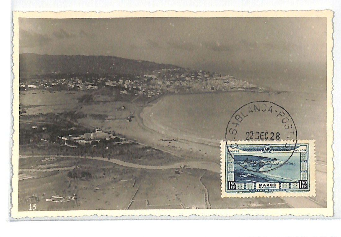 MOROCCO France Cols 1928 *FLOOD RELIEF FUND* 1f50 Air MAXI-CARD Casablanca WS199 - Image 2