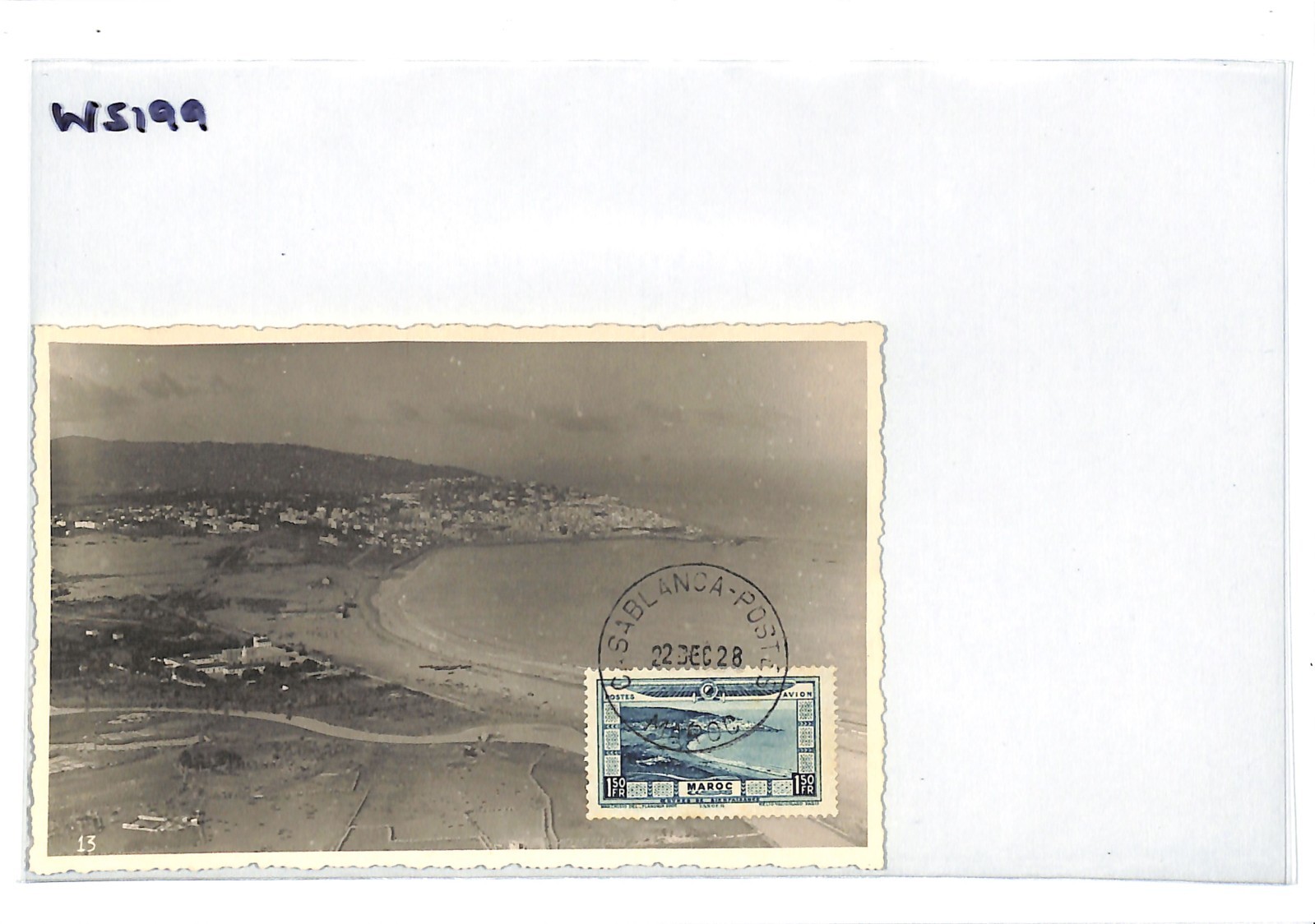 MOROCCO France Cols 1928 *FLOOD RELIEF FUND* 1f50 Air MAXI-CARD Casablanca WS199 - Image 4