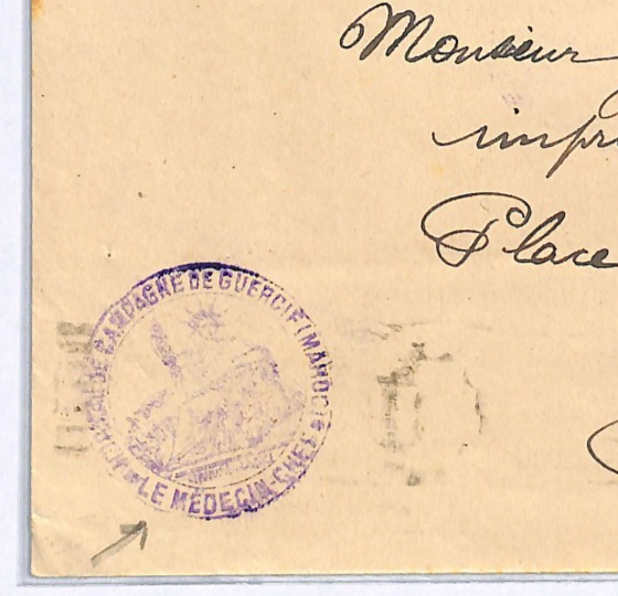 MOROCCO France MILITARY Cover *CHEF MEDECIN* Cachet Hospital 1916 MEDICAL WX323 - Image 5