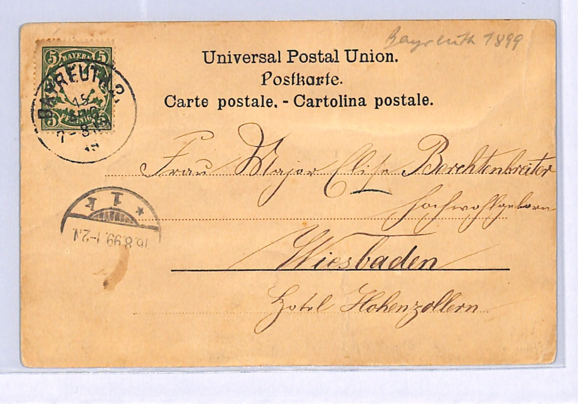 MUSIC OPERA Bavaria Germany EARLY Postcard 1899 *BAYREUTH* Festival PPC WO207 - Image 4