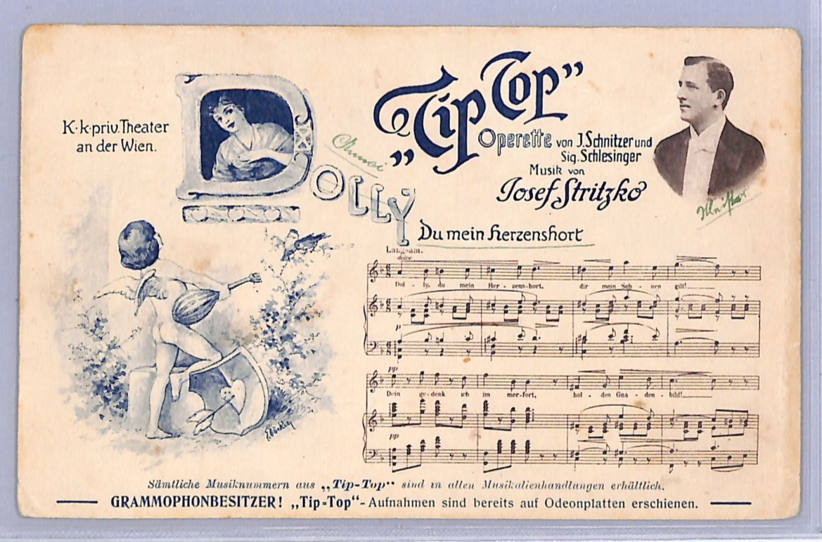 MUSIC Operetta *TIP-TOP* Austria ADVERT Postcard Schnitzer/Schlesinger ART WO198