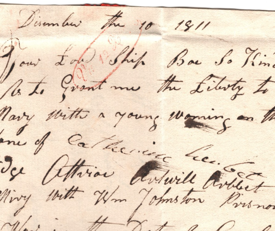 NAPOLEONIC WARS *POW* Letter 1811 BRITISH Soldier Cambrai-France Governor WY72 - Image 5