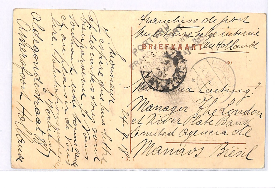 NETHERLANDS WW1 Postcard ZEIST INTERNMENT CAMP PPC Amersfoort 1918 Brazil WK126 - Image 3