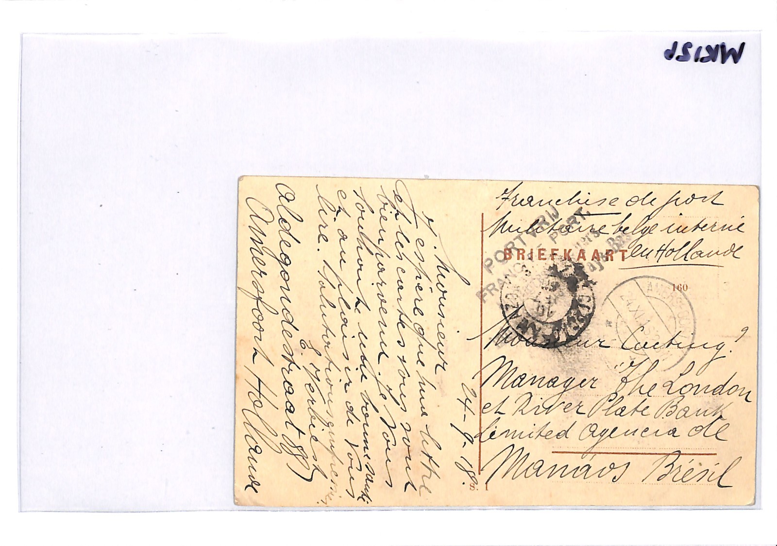 NETHERLANDS WW1 Postcard ZEIST INTERNMENT CAMP PPC Amersfoort 1918 Brazil WK126 - Image 5