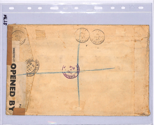 NEW CALEDONIA Cover High Rate WW2 Air *PARIS-NOUMEA* 10f O/p 50f{7} 1941 WT72 - Image 12