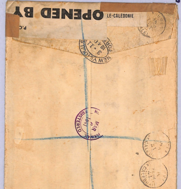 NEW CALEDONIA Cover High Rate WW2 Air *PARIS-NOUMEA* 10f O/p 50f{7} 1941 WT72 - Image 13