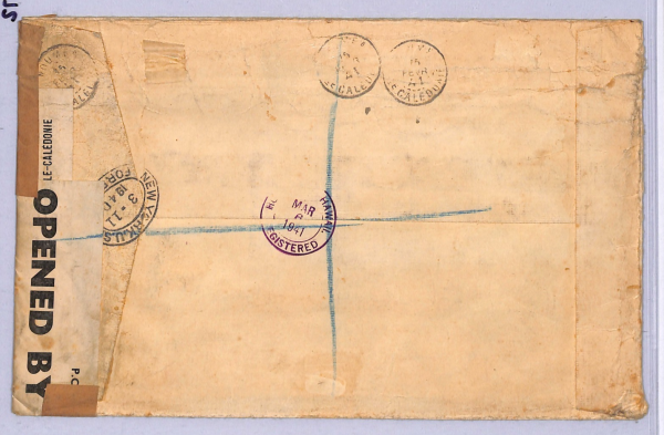 NEW CALEDONIA Cover High Rate WW2 Air *PARIS-NOUMEA* 10f O/p 50f{7} 1941 WT72 - Image 5