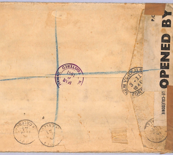 NEW CALEDONIA Cover High Rate WW2 Air *PARIS-NOUMEA* 10f O/p 50f{7} 1941 WT72 - Image 8