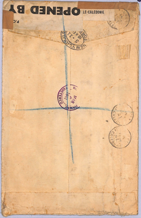 NEW CALEDONIA Cover High Rate WW2 Air *PARIS-NOUMEA* 10f O/p 50f{7} 1941 WT72 - Image 10