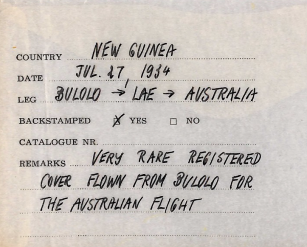 NEW GUINEA 3d IMPRINT BLOCK Air 1934 Cover *Bulolu* AUSTRLIA FIRST FLIGHT WT49 - Image 5