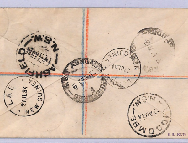 NEW GUINEA 3d IMPRINT BLOCK Air 1934 Cover *Bulolu* AUSTRLIA FIRST FLIGHT WT49 - Image 7