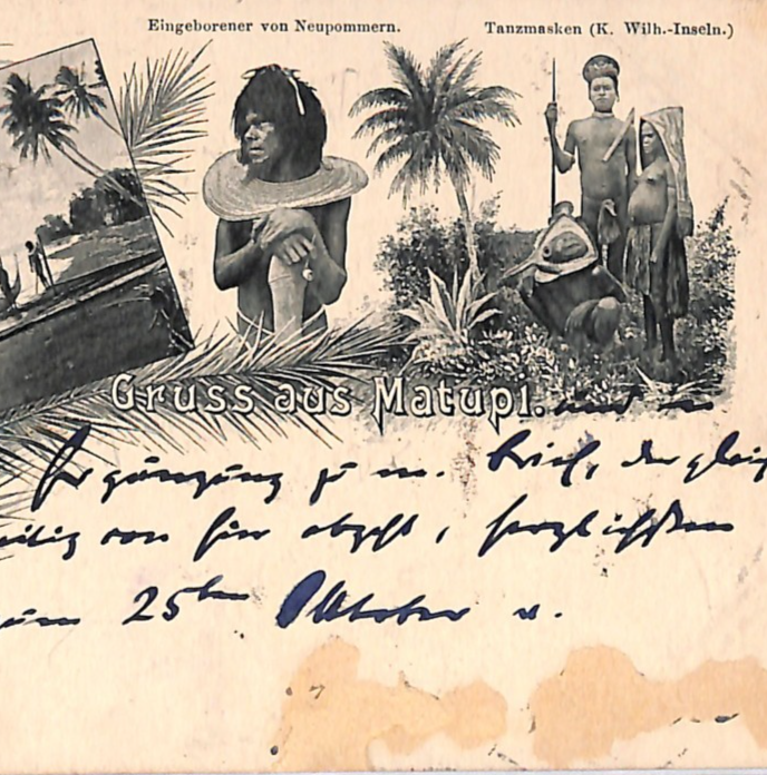 NEW GUINEA Gruss Aus *MATUPI* Ethnic Card 1899 SHIP CANCEL Germany Cols WK37 - Image 5