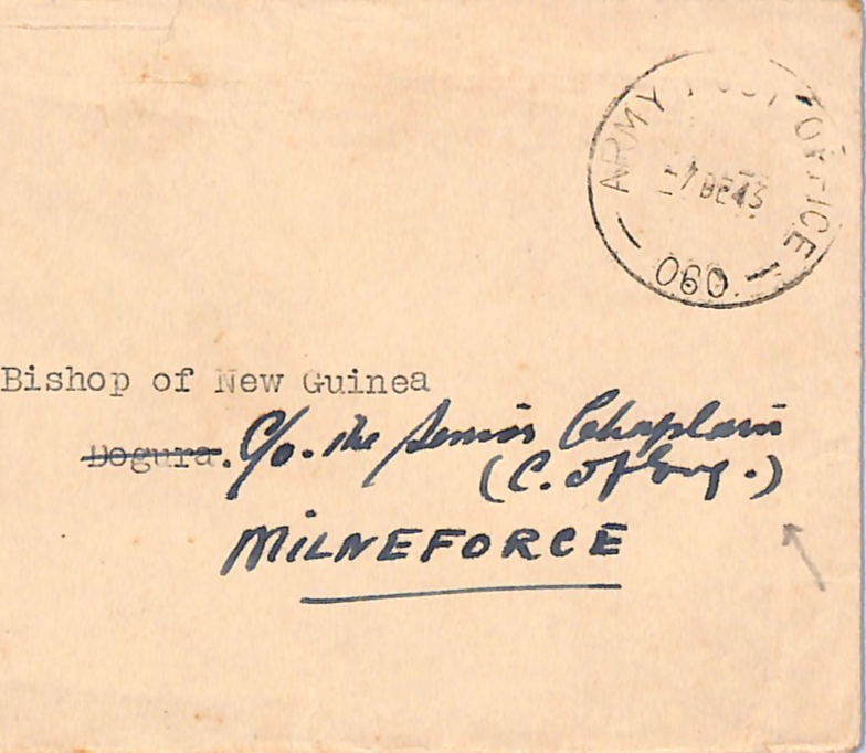 NEW GUINEA WW2 Censor Cover AUSTRALIA FPO.60 MilneForce 1943 BISHOP DOGURA WH143 - Image 3