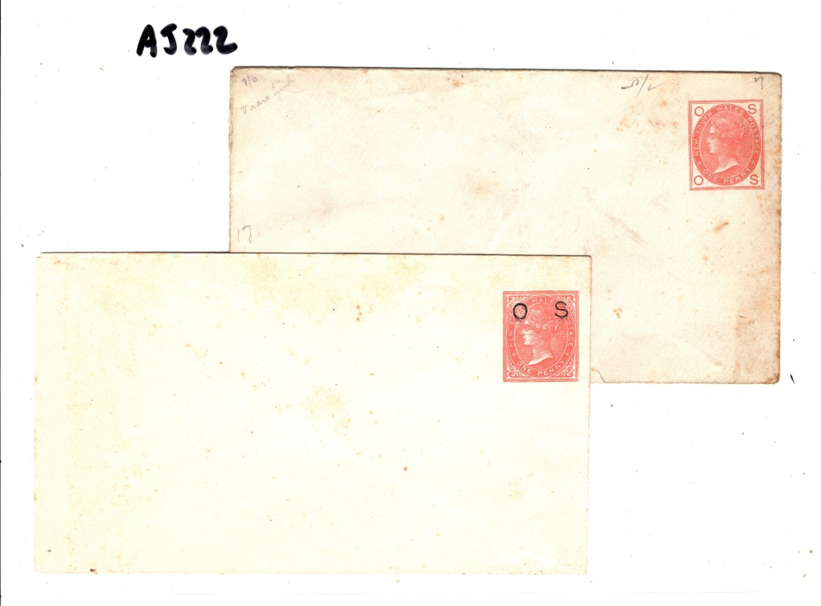 NEW SOUTH WALES Australia Stationery Envelopes{2} *O.S* OFFICIALS 1870s? AJ222 - Image 4